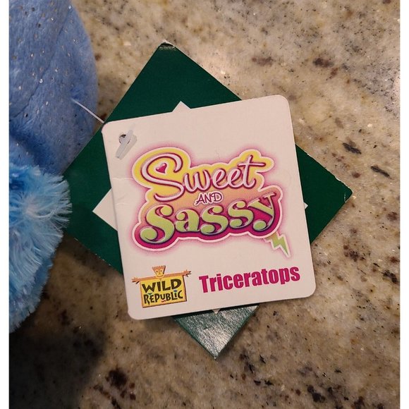 Wild Republic - Sweet and Sassy - 12" Triceratops Blue with Tags - Picture 7 of 11